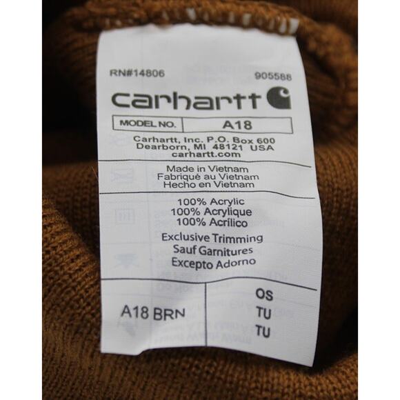 NWT! Carhartt A18 Beanie - BRN - Picture 8 of 9